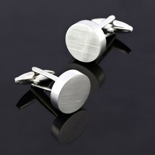 Cufflinks made of copper rhodium plated round - 