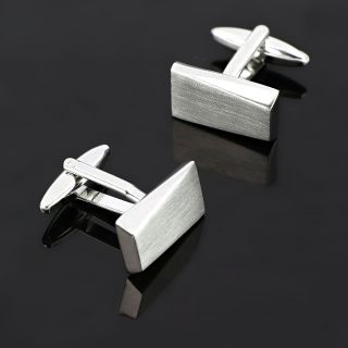 Cufflinks made of copper rhodium plated with asymmetric design - 