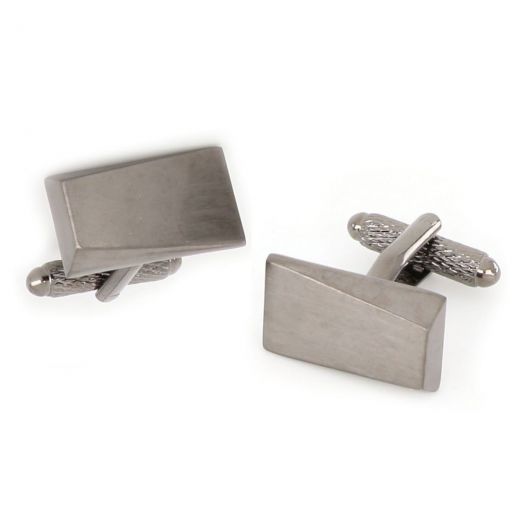 Cufflinks made of copper in black color with asymmetric design