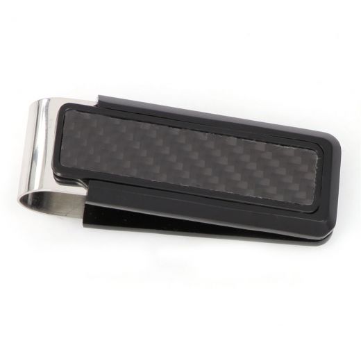 Money clips made of stainless steel and black carbon fiber