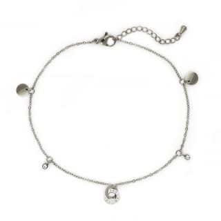 Anklet made of stainless steel with impressive charms