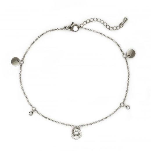 Anklet made of stainless steel with impressive charms