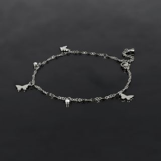 Anklet made of stainless steel with butterflies - 