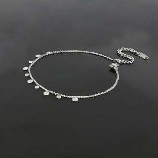Anklet made of stainless steel with charms in circle shape - 