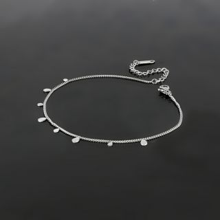 Anklet made of stainless steel with charms in teardrop shape - 