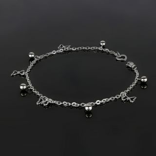 Anklet made of stainless steel  with butterflies and bells - 