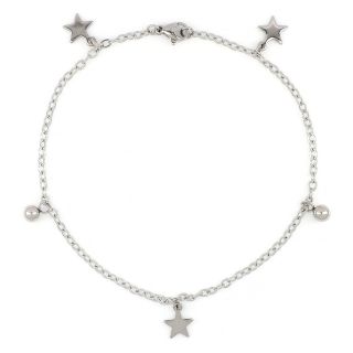 Stainless steel anklet with stars and balls