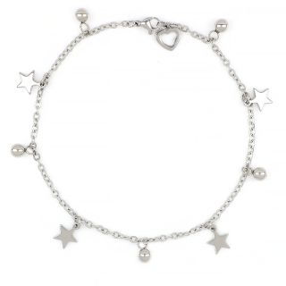 Stainless steel anklet with stars