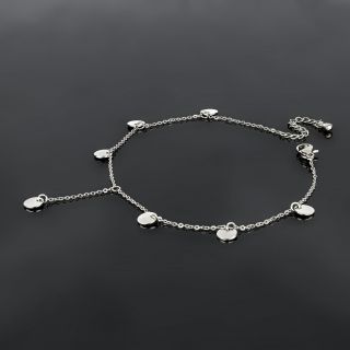 Stainless steel anklet with round charms - 