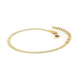 Stainless steel gold plated anklet snake type 3mm - 
