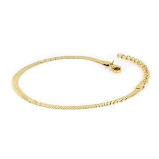 Stainless steel gold plated anklet snake type 4mm - 