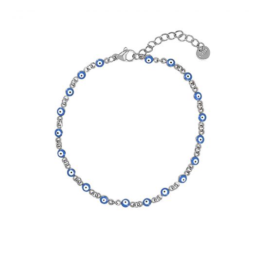 Stainless steel ankle bracelet with eyes all around