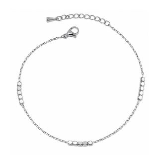 Anklet made of stainless steel with steel cubes
