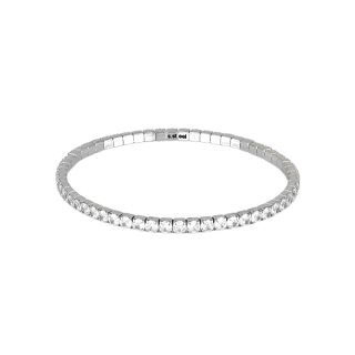 Elastic bracelet made of stainless steel and strass around