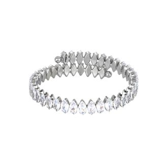 Elastic bracelet made of stainless steel and strass around