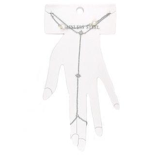 Stainless steel bracelet - ring with pearl and star