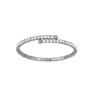 Βραχιόλι γυναικείο ριβιέρα από ανοξείδωτο ατσάλι με λευκά ζιργκόν