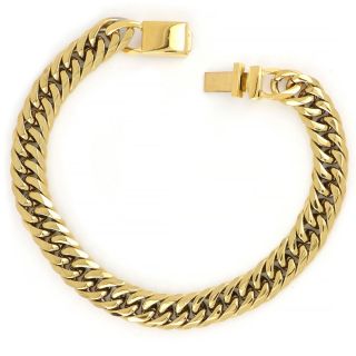 Bracelet made of stainless steel chain gourmet gold plated - 