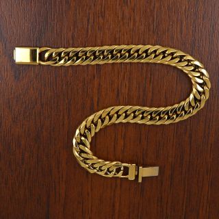 Bracelet made of stainless steel chain gourmet gold plated - 