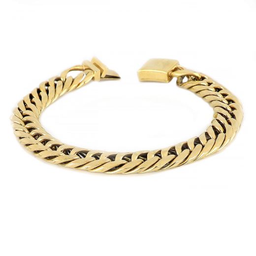 Bracelet made of stainless steel chain gourmet gold plated