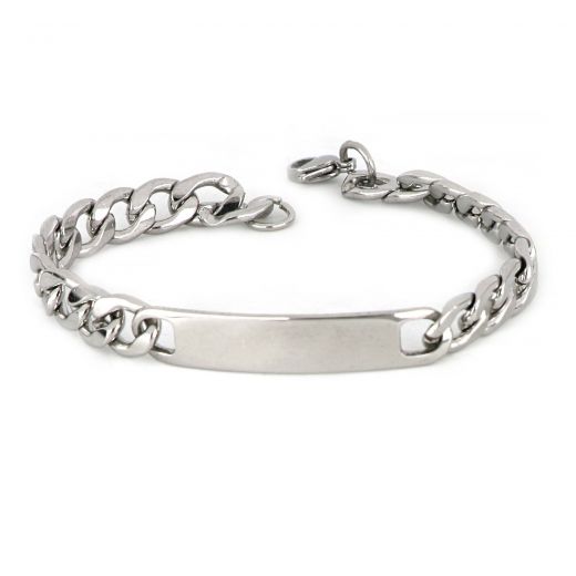 ID Bracelet made of stainless steel white for engraving