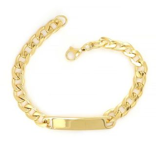 ID Bracelet made of stainless steel gold plated for engraving - 