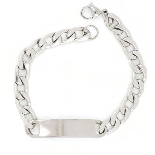 ID Bracelet made of stainless steel white for engraving 10 mm - 