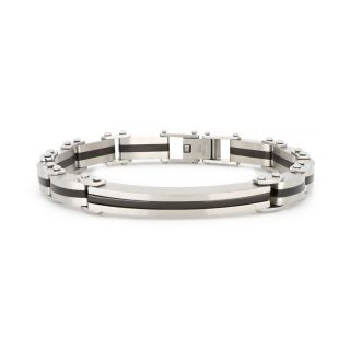 Bracelet made of stainless steel with black line
