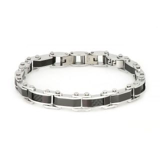 Bracelet made of stainless steel double face and Greek design - 