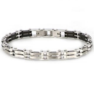 Bracelet made of stainless steel double face with black components - 