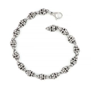 Bracelet made of stainless steel with small skulls - 
