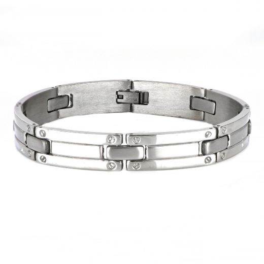 Men's stainless steel bracelet with modern design