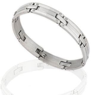 Men's stainless steel bracelet with modern design - 