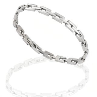 Men's stainless steel bracelet with chain design - 