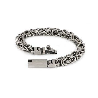 Men's stainless steel bracelet with a square clasp and thickness 8mm - 