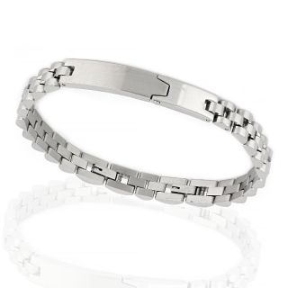 ID Bracelet made of stainless steel two parts white with matte - glossy surface - 