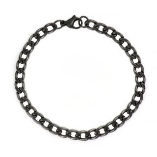 Ανδρικό βραχιόλι αλυσίδα ατσάλινο μαύρο vintage με μαύρη οξείδωση