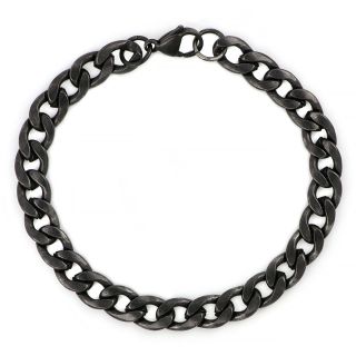 Men's stainless steel vintage bracelet with black oxidation BR22211