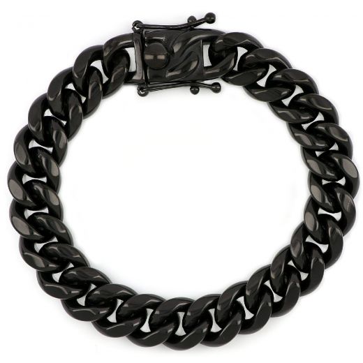 Men's stainless steel black bracelet BR22220-04