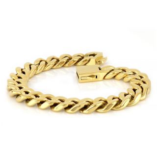 Men's stainless steel gold plated chain bracelet BR22223-02 - 