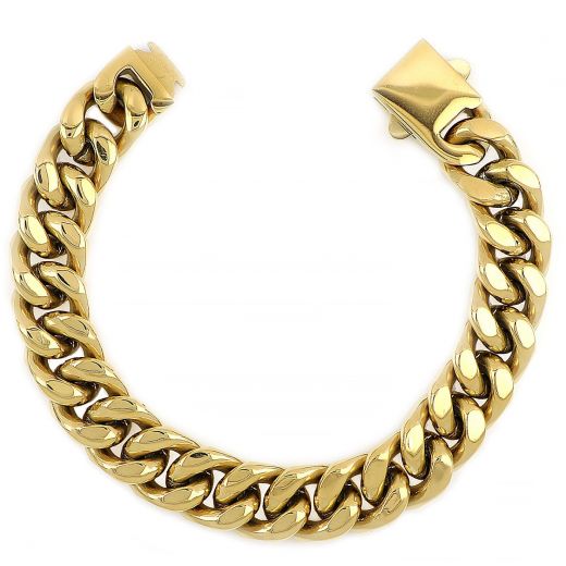 Men's stainless steel gold plated chain bracelet BR22224-02