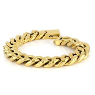 Men's stainless steel gold plated chain bracelet BR22224-02 - 