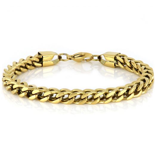 Men's stainless steel gold plated bracelet square shape BR22227-02