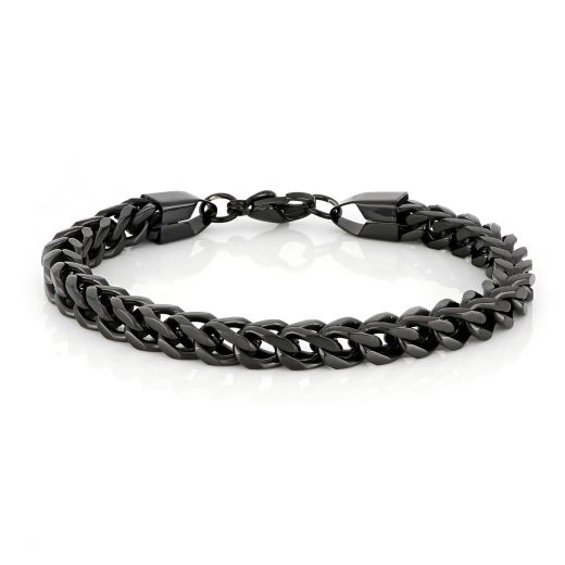 Men's stainless steel black bracelet square shape BR22227-04