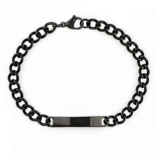 ID Bracelet black made of stainless steel BR22228-04
