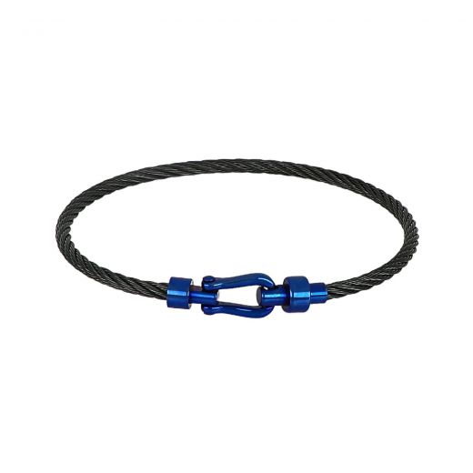 Black stainless steel bracelet "wire rope" design