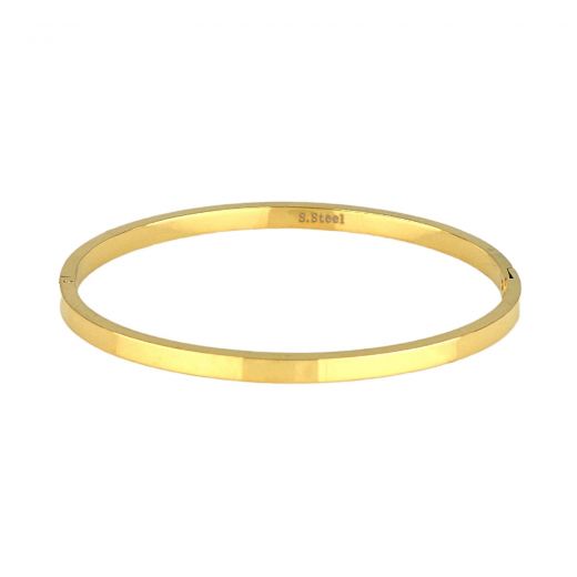 Men's steel bracelet handcuffs gold plated