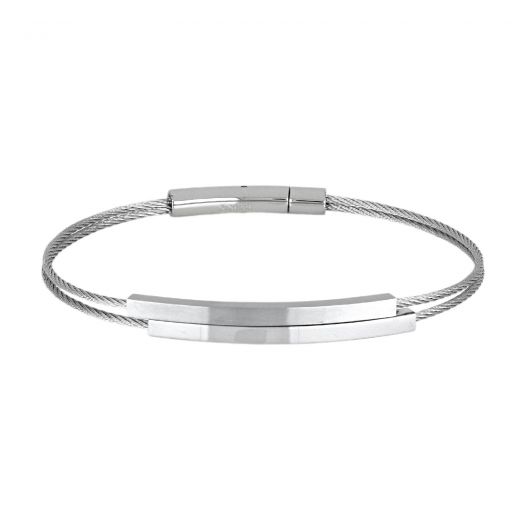 Stainless steel wire rope and steel element bracelet