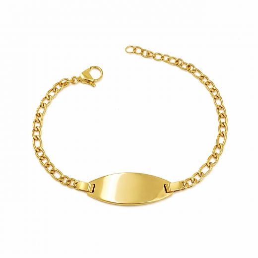 ID Bracelet made of stainless steel gold plated for engraving