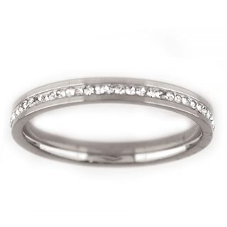 Δαχτυλίδι από ανοξείδωτο ατσάλι με στρας